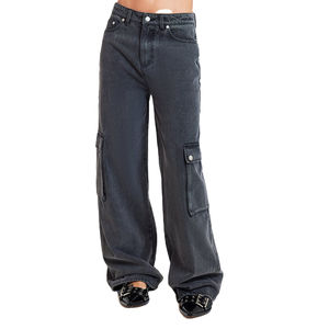 <b>Women's</b> XL High-Waist <b>Cargo</b> <b>Pants</b> Breathable Cotton Flat Front Leggings Logo Decorated Pockets Casual High Character Summer - Product Image 1