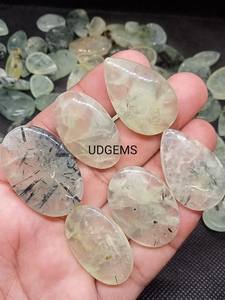 Vente en gros de pierres de préhnite naturelle brune de haute qualité, polies en cabochon, pour la fabrication de pendentifs, colliers et bijoux, et la lithothérapie - Product Image 4