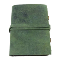 Carnet de notes vintage en cuir vert avec boussole, papier à bords festonnés, 240 pages, 8x6 pouces, fait main, journal intime, cadeau, vente en gros