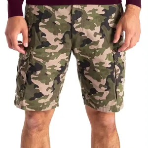 Mens 3/4 Long Length Shorts Elasticated Waist Cargo Combat Three Quarter cotton jeans shorts Casual Men's camo Shorts