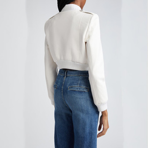 Chaquetas de cuero al por mayor para mujer Chaqueta de moto moderna de Smooth Silverton completada con un acogedor cuello falso con ribete acanalado - Product Image 3