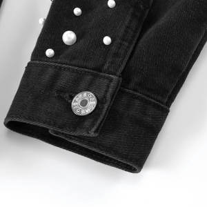 แจ็กเก็ตยีนส์แฟชั่นสำหรับผู้หญิงประดับพลอยเทียมทำจากโรงงานโดยตรง - Product Image 5