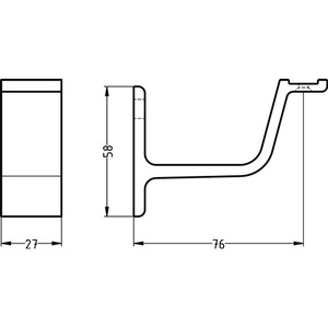 Aluminum Handrail <b>Bracket</b> <b>Black</b> Plastic-Coated Straight Support HERMETA - Product Image 3