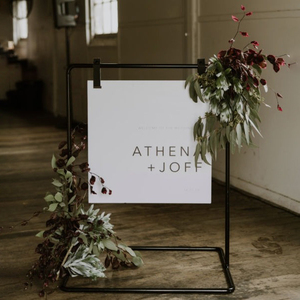 Premium <b>Black</b> Iron Welcome Stand Engagement Sign Display Adjustable Wedding Sign Holder Metal <b>Frame</b> Decor Supplier Factory - Product Image 5