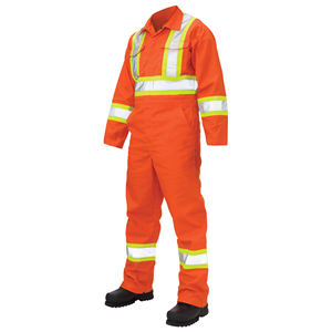 <b>High</b> Quantity Reflective Hi <b>Vis</b> Safety Workwear Overall Men's ANSI Class 2 Solid Color LED Flash Coverall Polyester suits - Product Image 3