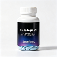 Étiquettes personnalisées Haoxuan pour bouteilles de soutien au sommeil, film noir mat, autocollants imprimés imperméables pour l'emballage de produits nutritionnels