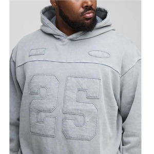 Survêtement gris OEM pour hommes de haute qualité 100% coton à capuche épais ensemble de jogging pantalon de survêtement baggy empilé et ensemble à capuche pour hommes - Product Image 5