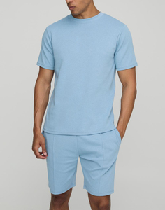 OEM venta al por mayor de calidad de Exportación personalizada de algodón de primera calidad cómodo duradero tela Regular Fit para hombre de 2 piezas Conjunto de camiseta - Product Image 1