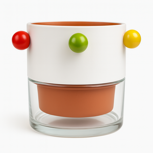 Jardinière à arrosage automatique durable et écologique <span class=keywords><strong>en</strong></span> céramique mignonne sculptée à la main Pot de fleur décoratif d'intérieur Système d'arrosage paresseux pour la maison - Product Image 3