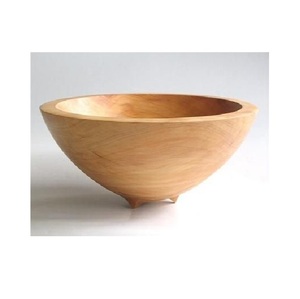 Juego de cuencos de madera maciza con patrones de grano sutiles, perfectos para ensaladas de frutas, aperitivos, que enriquecen el ambiente del comedor diario. - Product Image 6