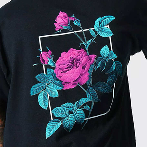 Camiseta de algodón de color sólido de alta calidad para hombre con logotipo personalizado, hombros caídos, cuello redondo de gran tamaño, estampado tejido - Product Image 3