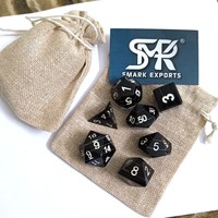 Ensemble de dés polyédriques artisanaux en corne de buffle, dés de jeu naturels de luxe pour jeux de rôle de table, D&D et collectionneurs
