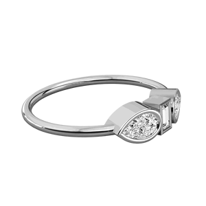 Anillo de Bodas con Diamantes en Forma de Pera y Baguette - Product Image 3