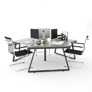 Mesa de centro contemporánea para 3 personas Trapeze II Concept Cluster 240x208 con patas de acero, requiere montaje HBTH024 - Product Image 3