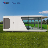 Fullking OEM Maison Capsule Spatiale Mobile Haut de Gamme en Aluminium, Préfabriquée, Alimentée à l'Énergie Solaire, avec Salle de Bain et Chambre, pour Appartement/Espace de Vie