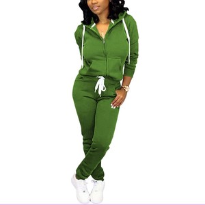 2025 femmes décontracté sport fermeture éclair survêtement automne vêtements avec bande latérale solide tenues vente entière Joggers costumes - Product Image 1