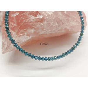 Fil de perles naturelles facettées en forme de rondelle, diamant bleu, 1,6-2 mm, 15 pouces, fils en vrac - Product Image 1