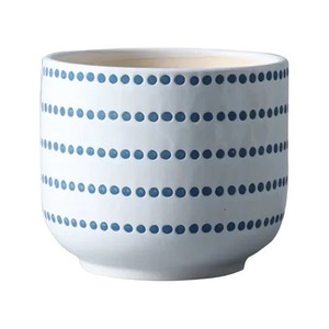 Pot de fleurs en céramique de style bohème avec motif tribal artisanal, support de plantes décoratif durable pour l'intérieur et l'extérieur - Product Image 5
