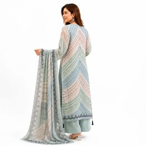 Salwar Kameez en coton grande taille, ensemble 3 pièces longueur longue, style fusion SL00252 - Product Image 2