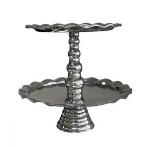Support à gâteau en métal de style victorien classique avec des bordures en filigrane complexes, parfait pour les grands banquets de mariage et les fêtes officielles - Product Image 5