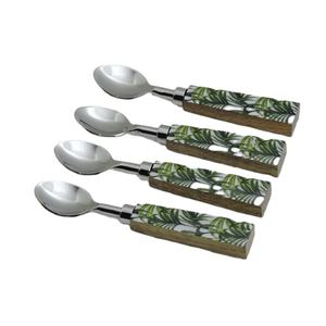 Juego de cubiertos de acero inoxidable con mango de resina hecho a mano, nuevos cubiertos de mesa con cuchara para comer, utensilios de cocina y vajilla - Product Image 5