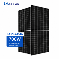 Panneau solaire JA Solar 700W monocristallin PERC N-Type bifacial demi-cellule double vitrage 23,2% d'efficacité TUV pour système photovoltaïque