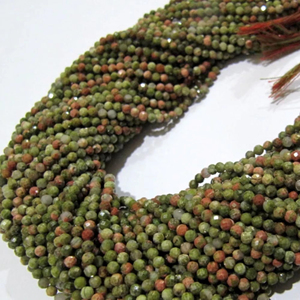 Unakite Rondelle facetado de 2mm de cuentas de Color verde de 13 pulgadas de largo, joyería eminente de alta calidad, cuentas para hacer joyas - Product Image 1