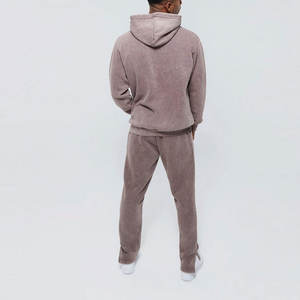 Survêtement décontracté à capuche vintage délavé à l'acide, vente en gros 2026, impression personnalisée en relief, impression DTG, sweat-shirt et pantalon de survêtement pour hommes - Product Image 2