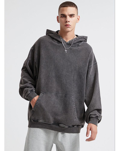 Sudaderas con Capucha Personalizadas al por Mayor, 420G, 100% Algodón, Lavado Ácido, Sin Cordones, Estilo Vintage, Teñido Batik, Lisas - Product Image 4