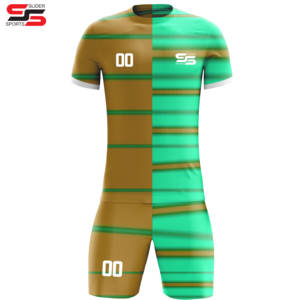 Conjunto de camisetas de fútbol de calidad al por mayor de fábrica, conjuntos de uniformes de fútbol personalizados, kit de camisetas de fútbol, verano, invierno, unisex - Product Image 1