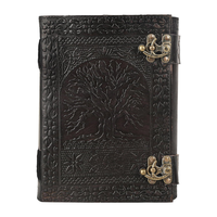 Carnet de notes artisanal en cuir véritable noir 7x10 pouces, 600 pages, motif arbre de vie en relief, carnet de croquis, carnet de notes Grimmore
