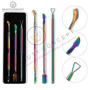 Empujador de cutículas de uñas con Mango antideslizante, removedor de piel muerta de doble punta de acero inoxidable, producto de manicura sostenible, empujador de cutículas - Product Image 3