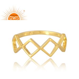 Latest Selling 925 Sterling <b>Silver</b> 18K Gold <b>Plated</b> Ring Demi Fine Jewelry Manufacturer Dainty Collection - Product Image 3