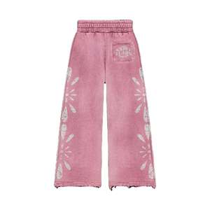 Otoño Vintage lavado 2 piezas Streetwear Set Y2K estilo de gran tamaño Drop Shoulder Hoodie pantalones de pierna recta Terry Fabric chándal - Product Image 1