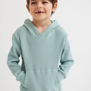 เสื้อสเวตเตอร์คอกลมแขนยาวถักแบบลำลองแนวสตรีทเสื้อมีฮู้ดสำหรับเด็กวัยหัดเดินเด็กผู้หญิง - Product Image 4