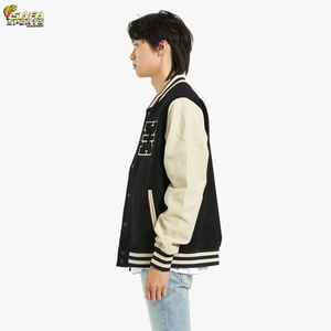 Jersey de lana de cuero 4XL personalizado, manga delgada, diseño universitario, Letterman jersey con capucha, cuello levantado, Chaqueta larga y delgada con calefacción - Product Image 2
