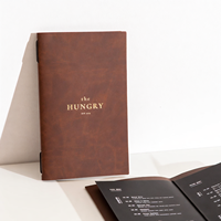 Penutup Menu A4 kulit PU asli awet (9x12 inci) untuk penggunaan Hotel & restoran oleh NJ