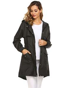 Hermosos servicios de diseño cortavientos impermeable para mujer impermeable ligero empacable capucha chaqueta de lluvia para mujer - Product Image 4