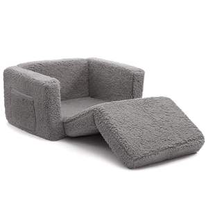 Canapé-lit 2-en-1 Sherpa pour enfants, <span class=keywords><strong>fauteuil</strong></span> <span class=keywords><strong>convertible</strong></span> pour enfants, mobilier moderne en peluche pour enfants - Product Image 2