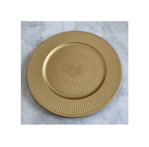 Assiette de présentation en or antique assiette ronde en acier inoxydable métal vaisselle durable vaisselle sans danger pour assiette de chargement - Product Image 4