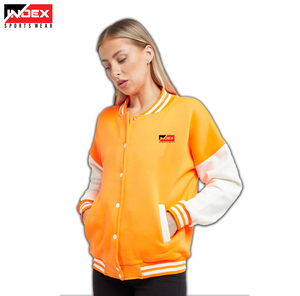 Venta al por mayor de invierno personalizado bordado con capucha vintage pulóver chaqueta de lana de las mujeres chaquetas universitarias con logotipo personalizado - Product Image 5