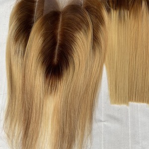 Extensión de cabello virgen Camboyano con cutícula alineada de visón del vendedor 613 cabello Remy recto de hueso crudo vietnamita con encaje negro - Product Image 5