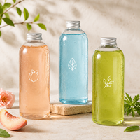 Bouteille en plastique ronde transparente PET personnalisée de 500 ml avec couvercle pour l'emballage du vin et la distribution en gros de boissons