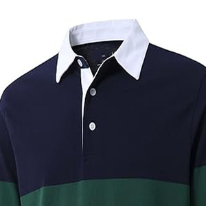 Polos à fermeture éclair pour hommes, polos à manches courtes en tricot côtelé, t-shirts de golf décontractés à la mode, fabriqués par Dress Sports - Product Image 2