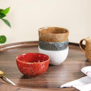 Elegante Juego de Tazones de Cerámica para Decoración de Mesa de Comedor, Tazón Profundo de Cerámica para Sopa, Guisos y Salsas, Hecho a Mano - Product Image 1