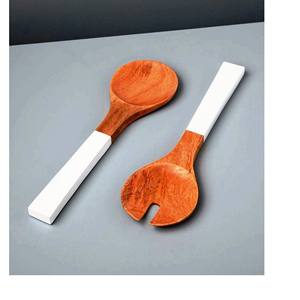 Accesorios de Lujo para el Hogar, Juego de Servidores de Ensalada Recubiertos de Resina, Ecológicos, Aptos para Lavavajillas, Utensilios para Ensalada Modernos para el Hogar y la Cocina, Hechos en India - Product Image 5