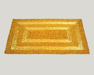 Ensemble de vaisselle en coton fait main avec verre à vin arrondi, sous-verre perlé et set de table assorti, tapis uniques fabriqués par des artisans - Product Image 1