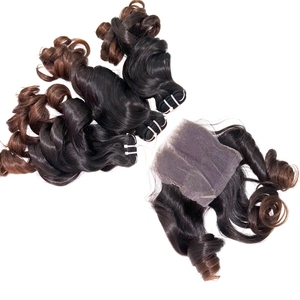 Extensions de cheveux humains vietnamiens de couleur personnalisée rebondissante de haute qualité, faisceaux de cheveux bruts avec fermeture - Product Image 5