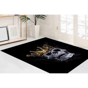 Tapis imprimé Skull King - Moderne, doux, noir, design 3D, tapis en velours - Product Image 2