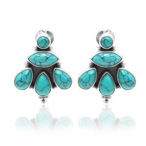 925 Sterling Silver Dainty <b>Stud</b> <b>Earrings</b> Natural <b>Turquoise</b> Perfect Anniversary Gift for Her Fashion Statement <b>Studs</b> - Product Image 3